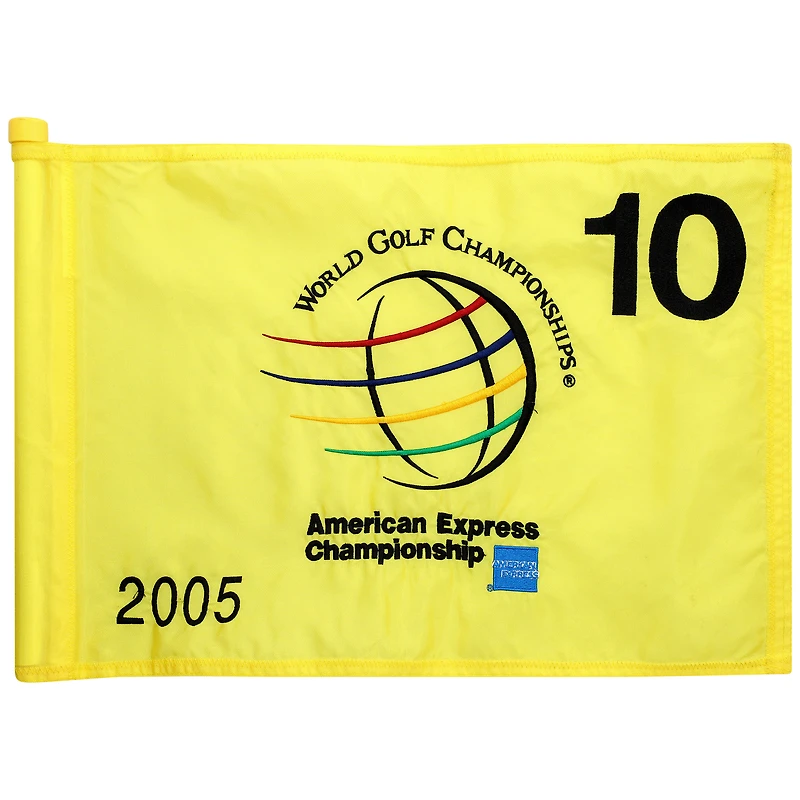 PGA TOUR Event-Used #10 Yellow Pin Flag from The American Express Championship on October 6th to 9th 2005