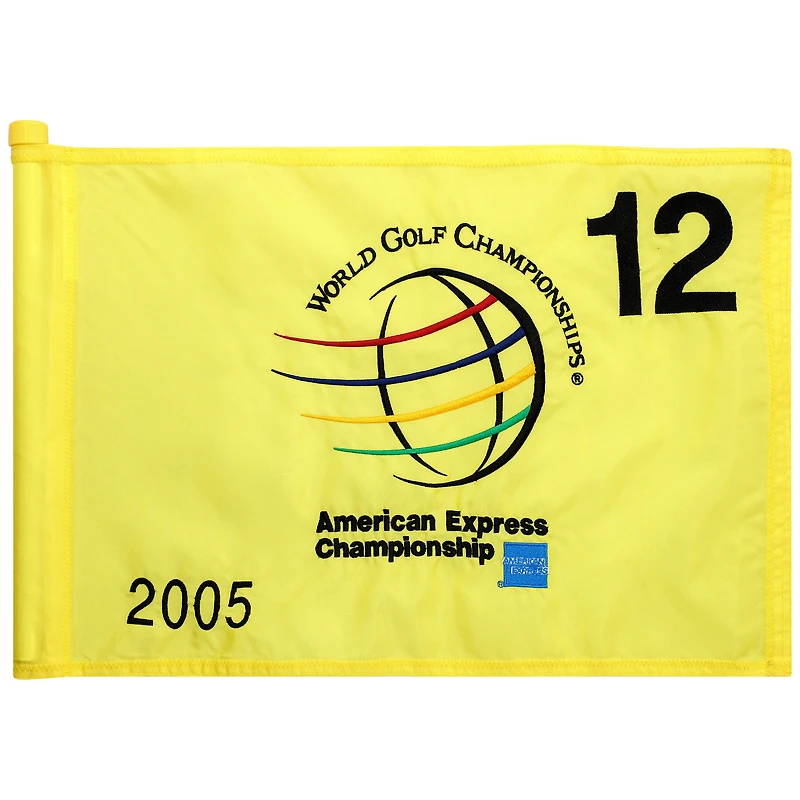 PGA TOUR Event-Used #12 Yellow Pin Flag from The American Express Championship on October 6th to 9th 2005