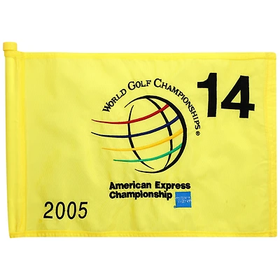 PGA TOUR Event-Used #14 Yellow Pin Flag from The American Express Championship on October 6th to 9th 2005