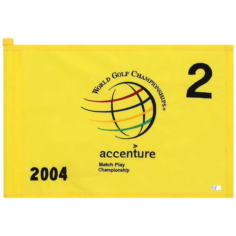 PGA TOUR Event-Used #2 Yellow Pin Flag from The Accenture Match Play Championship on February 25th to 29th 2004