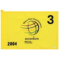 PGA TOUR Event-Used #3 Yellow Pin Flag from The Accenture Match Play Championship on February 25th to 29th 2004