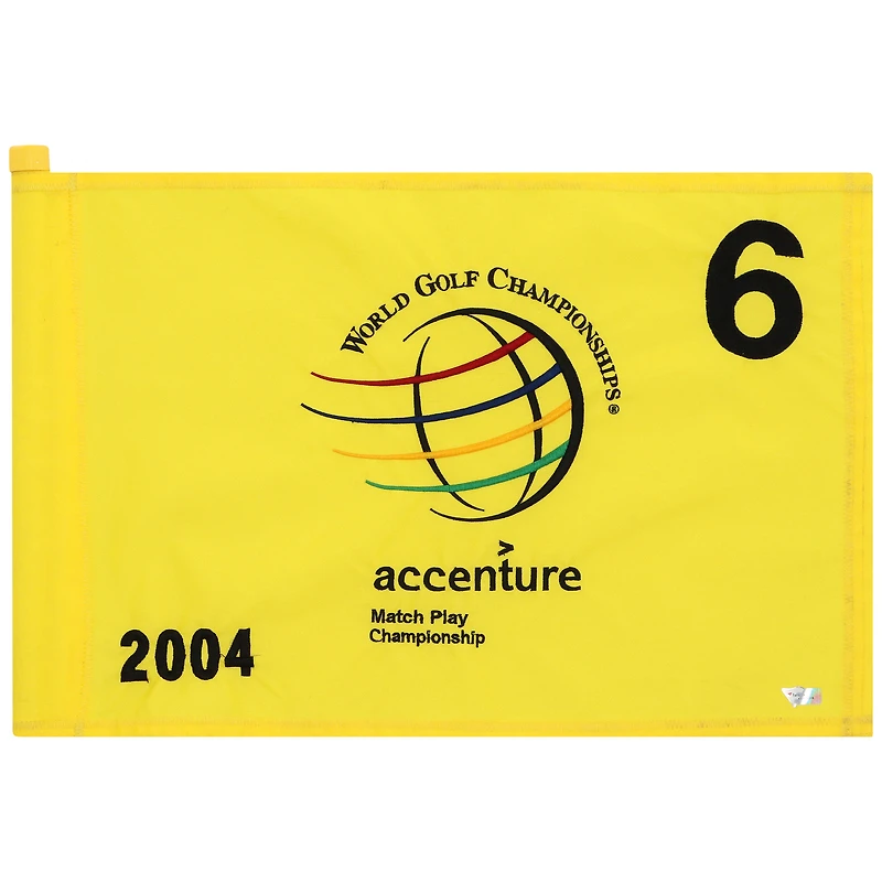 PGA TOUR Event-Used #6 Yellow Pin Flag from The Accenture Match Play Championship on February 25th to 29th 2004
