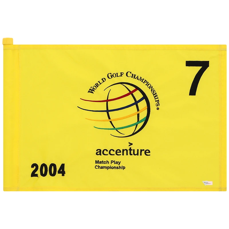 PGA TOUR Event-Used #7 Yellow Pin Flag from The Accenture Match Play Championship on February 25th to 29th 2004