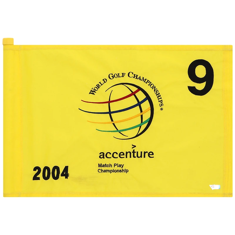 PGA TOUR Event-Used #9 Yellow Pin Flag from The Accenture Match Play Championship on February 25th to 29th 2004