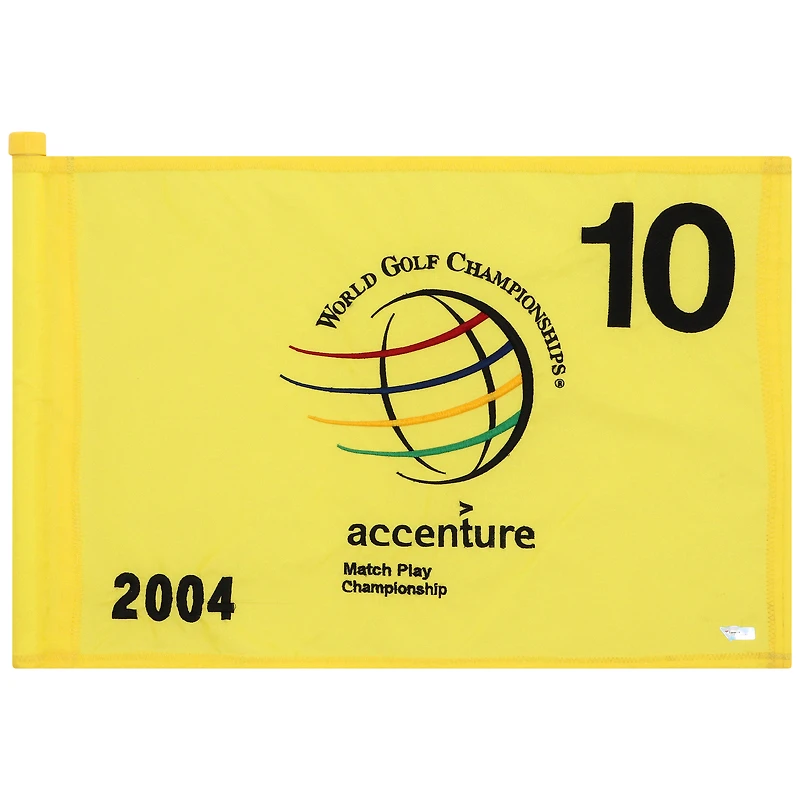 PGA TOUR Event-Used #10 Yellow Pin Flag from The Accenture Match Play Championship on February 25th to 29th 2004