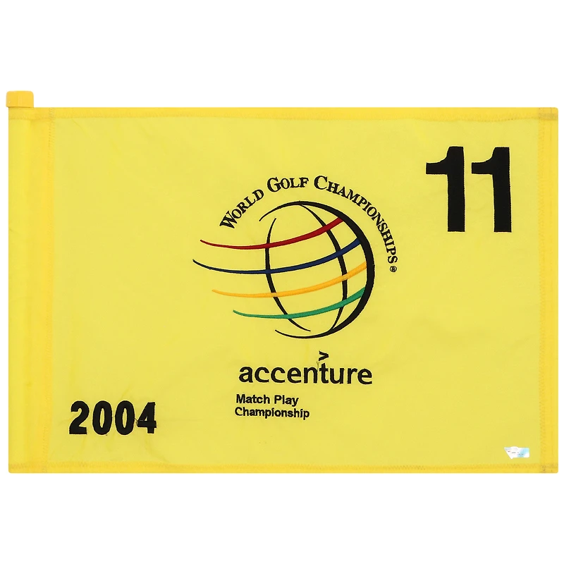 PGA TOUR Event-Used #11 Yellow Pin Flag from The Accenture Match Play Championship on February 25th to 29th 2004