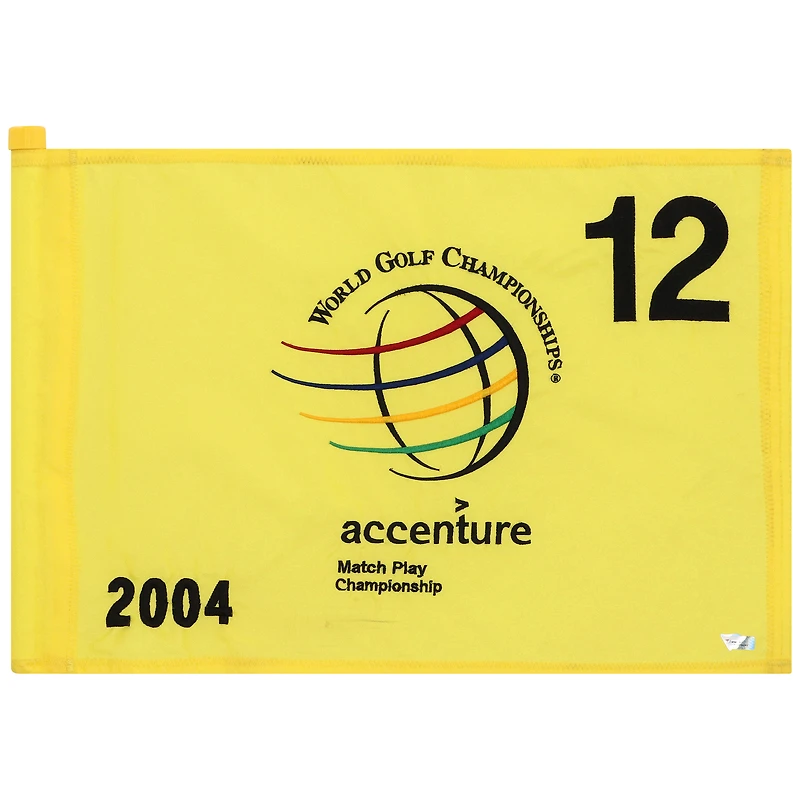 PGA TOUR Event-Used #12 Yellow Pin Flag from The Accenture Match Play Championship on February 25th to 29th 2004