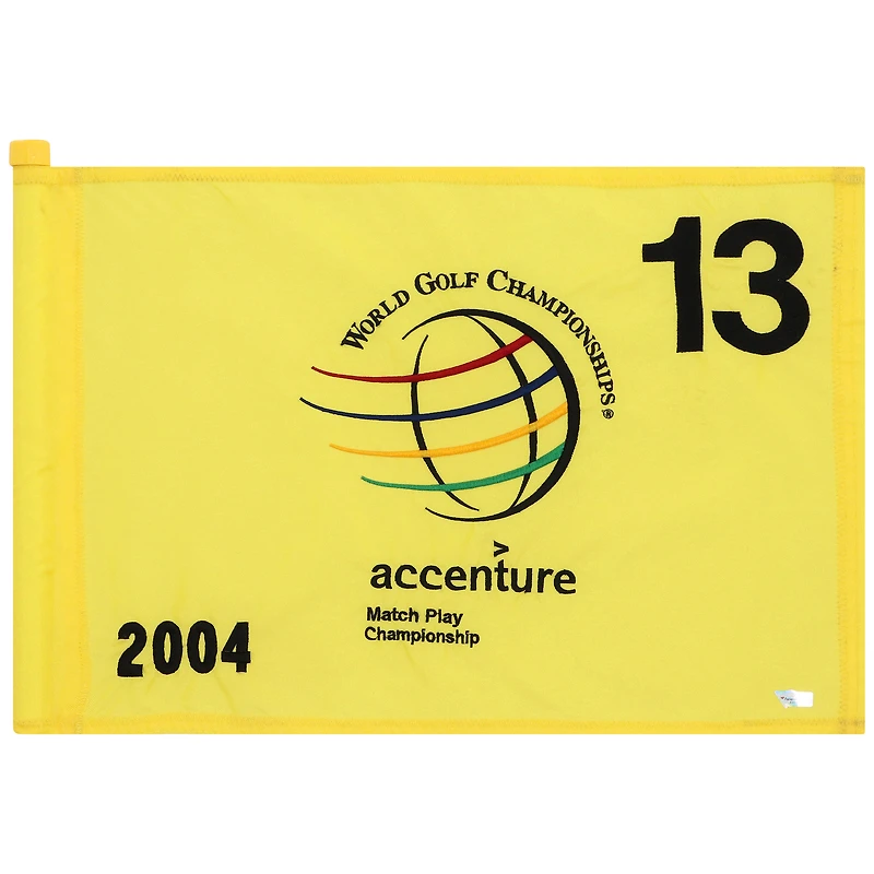 PGA TOUR Event-Used #13 Yellow Pin Flag from The Accenture Match Play Championship on February 25th to 29th 2004