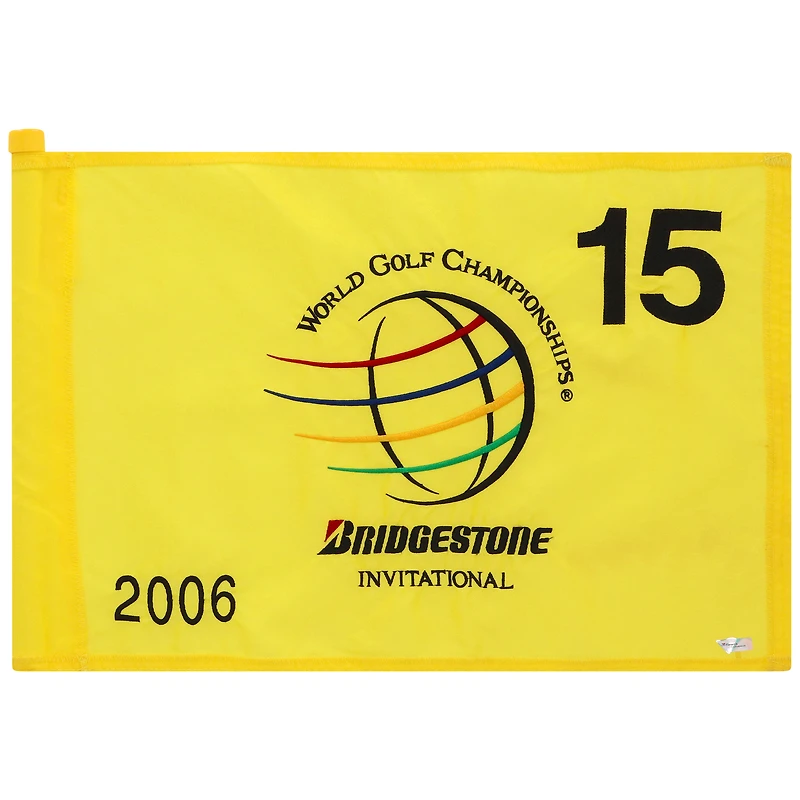 PGA TOUR Event-Used #15 Yellow Pin Flag from the Bridgestone Invitational on August 24-27 2006