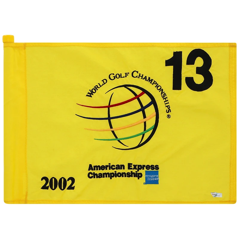 PGA TOUR Event-Used #13 Yellow Pin Flag from The American Express Championship on September 19th to 22nd 2002