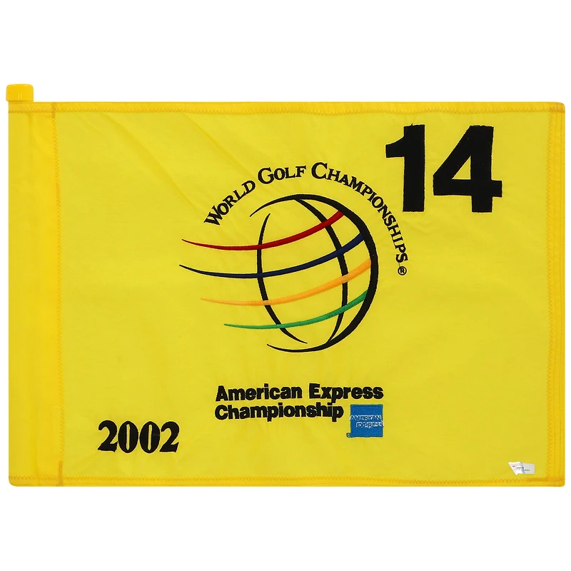 PGA TOUR Event-Used #14 Yellow Pin Flag from The American Express Championship on September 19th to 22nd 2002