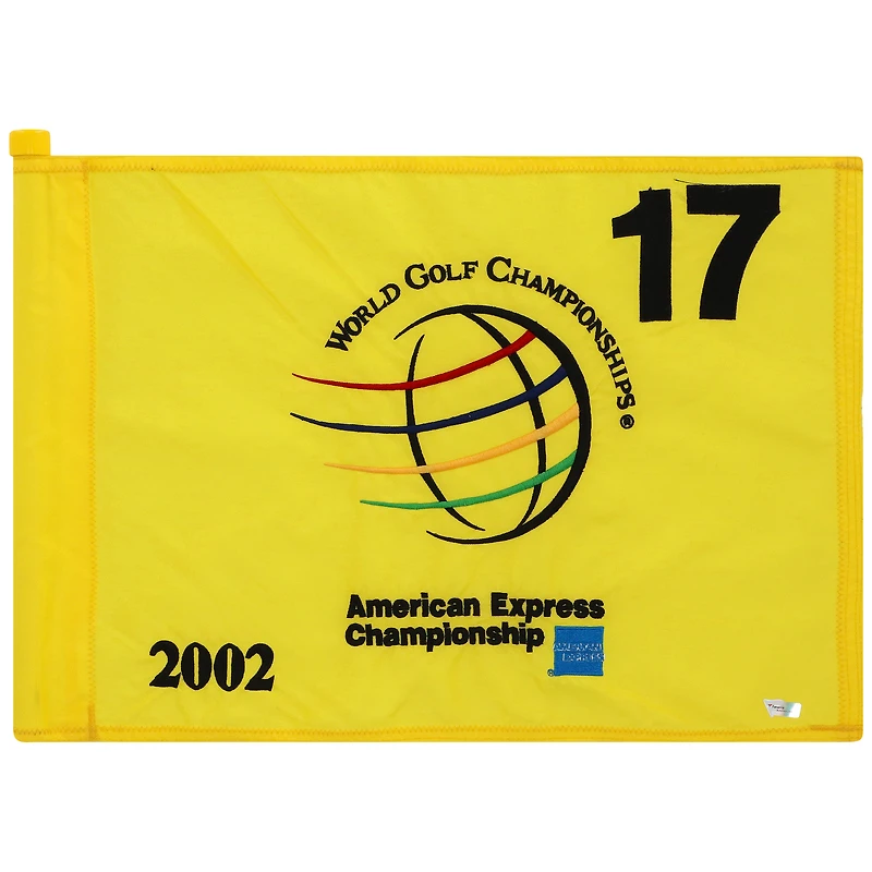 PGA TOUR Event-Used #17 Yellow Pin Flag from The American Express Championship on September 19th to 22nd 2002