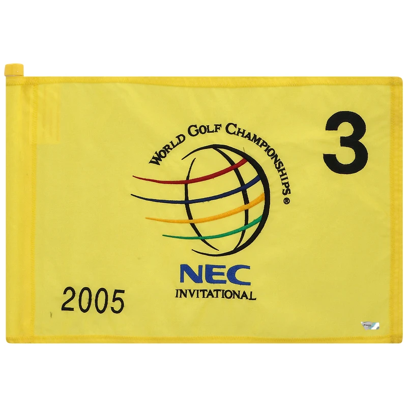 PGA TOUR Event-Used #3 Yellow Pin Flag from The NEC Invitational on August 18th to 21st 2005