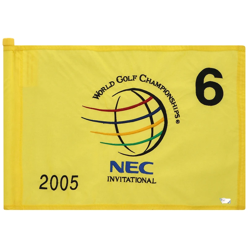 PGA TOUR Event-Used #6 Yellow Pin Flag from The NEC Invitational on August 18th to 21st 2005