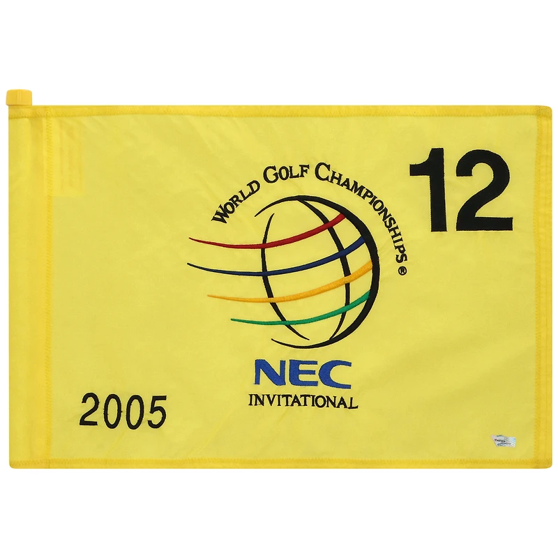 PGA TOUR Event-Used #12 Yellow Pin Flag from The NEC Invitational on August 18th to 21st 2005