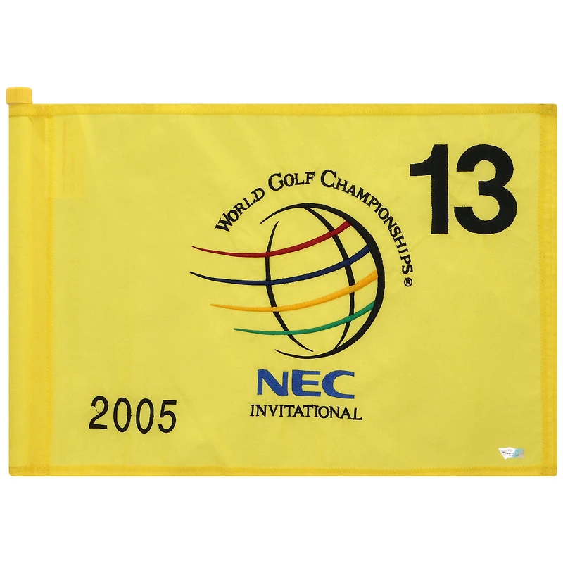 PGA TOUR Event-Used #13 Yellow Pin Flag from The NEC Invitational on August 18th to 21st 2005
