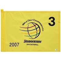 PGA TOUR Event-Used #3 Yellow Pin Flag from The Bridgestone Invitational on August 2nd to 5th 2007