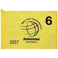 PGA TOUR Event-Used #6 Yellow Pin Flag from The Bridgestone Invitational on August 2nd to 5th 2007