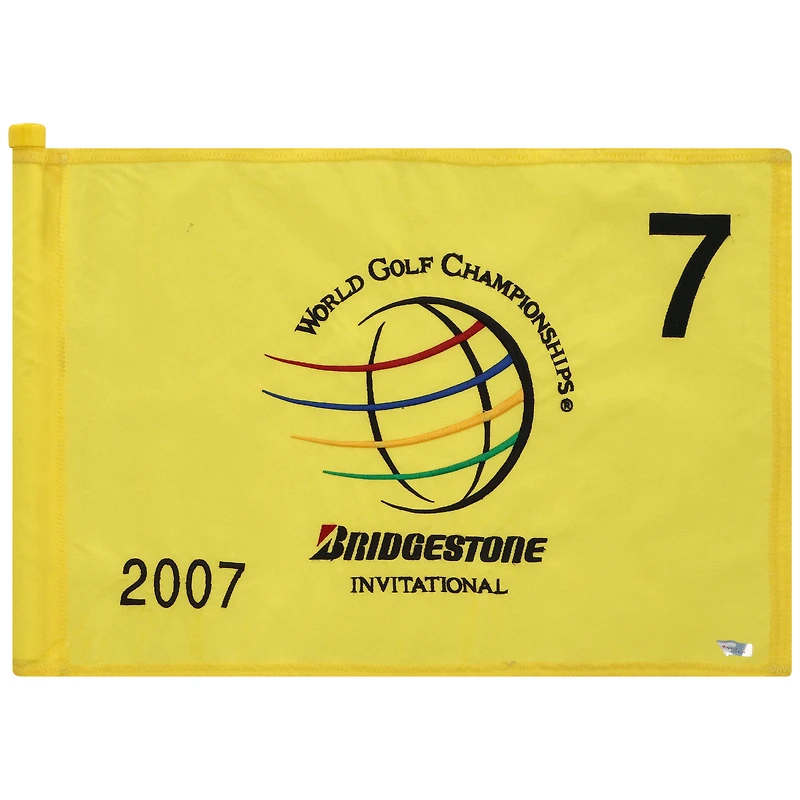 PGA TOUR Event-Used #7 Yellow Pin Flag from The Bridgestone Invitational on August 2nd to 5th 2007
