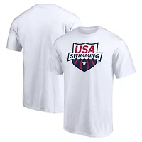 Men's Fanatics White USA Swimming Core Primary Logo T-Shirt