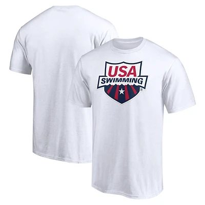Men's Fanatics White USA Swimming Core Primary Logo T-Shirt