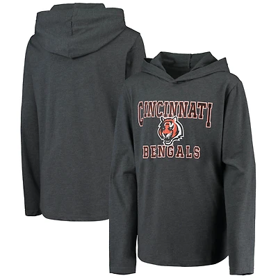 Youth Heathered Gray Cincinnati Bengals First Round Pick Long Sleeve Hoodie T-Shirt