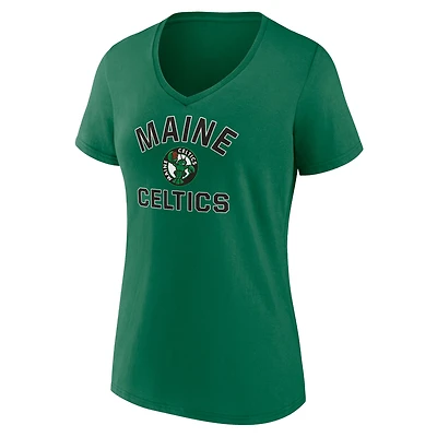 Women's Kelly Green Maine Celtics Overtime V-Neck T-Shirt