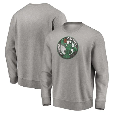 Men's Heathered Gray Maine Celtics Distressed Primary Pullover Sweatshirt