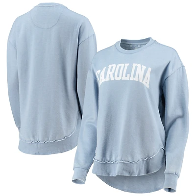 Women's Pressbox Light Blue North Carolina Tar Heels Vintage Wash Pullover Sweatshirt