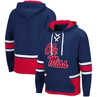 Men's Colosseum Navy Ole Miss Rebels Lace Up 3.0 Pullover Hoodie
