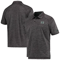 Men's Colosseum Heathered Black Hawaii Warriors Down Swing Raglan Polo