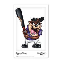 Colorado Rockies 11'' x 17'' Tazmanian Devil Art Poster