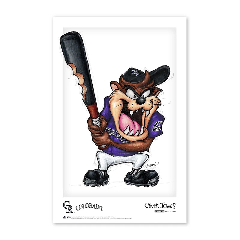 Colorado Rockies 11'' x 17'' Tazmanian Devil Art Poster