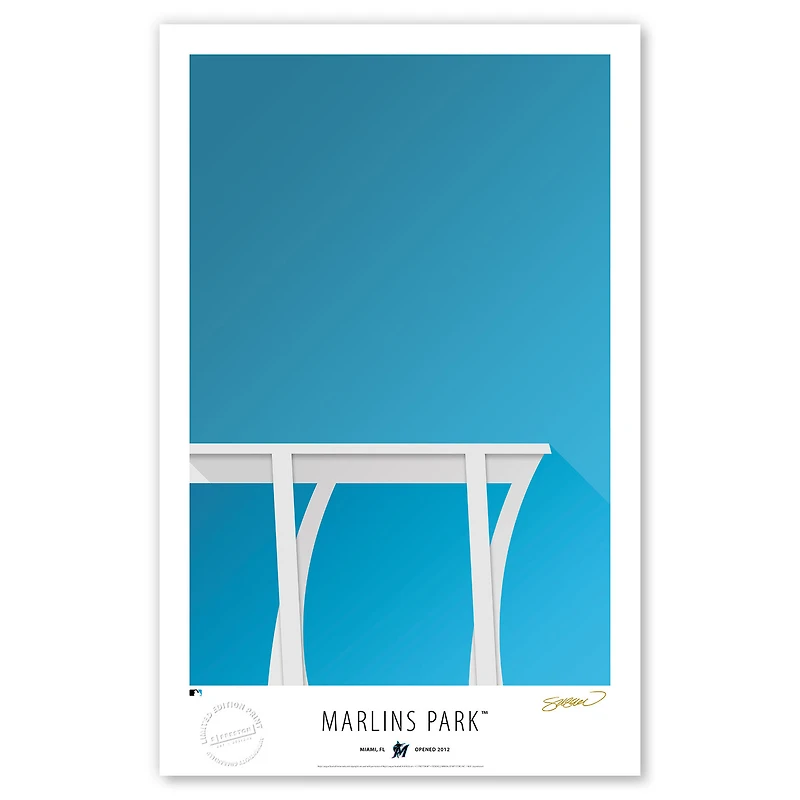 Miami Marlins 17'' x 26'' Stadium Limited Edition Fine Art Print