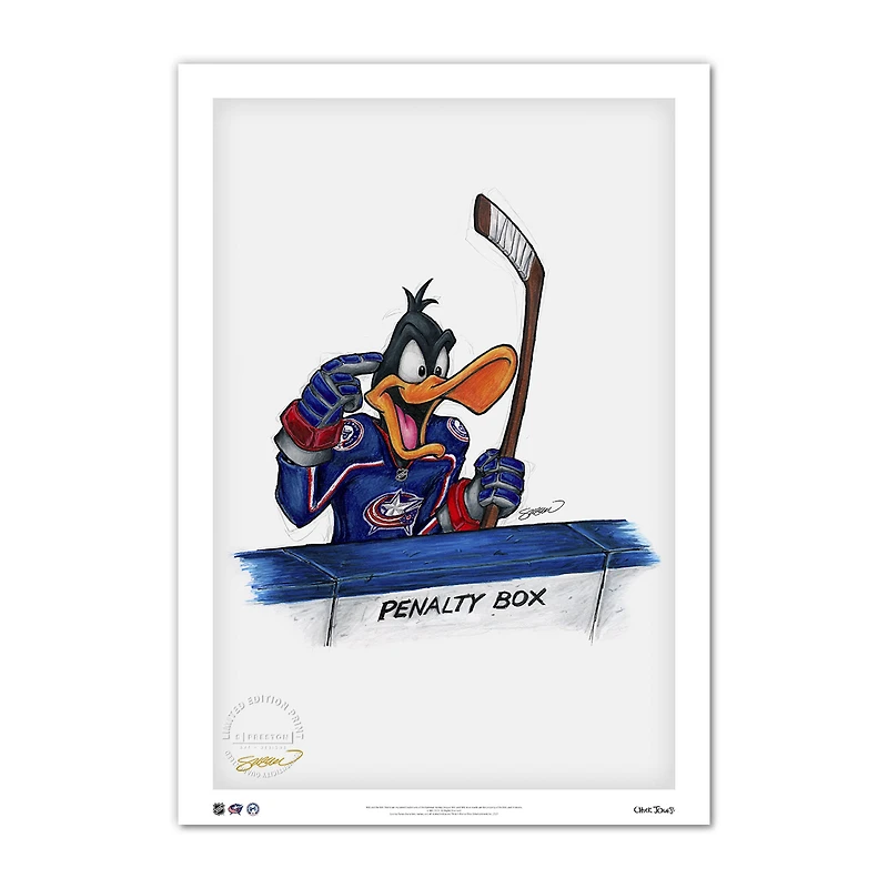Columbus Blue Jackets 24'' x 36'' Daffy Duck Limited Edition Print