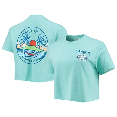 Women's Mint Florida Gators Circle Scene Comfort Colors Crop Top