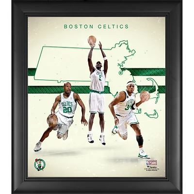Paul Pierce Kevin Garnett & Ray Allen Boston Celtics Framed 15" x 17" 2000s Hardwood Classics Franchise Foundations Collage