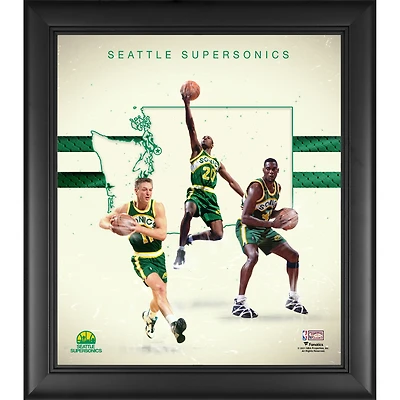 Shawn Kemp Gary Payton & Detlef Schrempf Seattle SuperSonics Framed 15" x 17" 1990s Hardwood Classics Franchise Foundations Collage