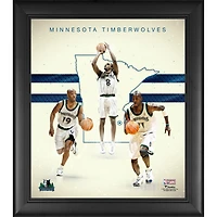 Kevin Garnett Sam Cassell & Latrell Sprewell Minnesota Timberwolves Framed 15" x 17" 2000s Hardwood Classics Franchise Foundations Collage