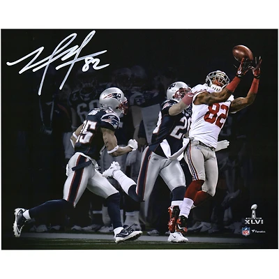 Mario Manningham New York Giants Autographed 8" x 10" Super Bowl XLVI Catch Spotlight Photograph