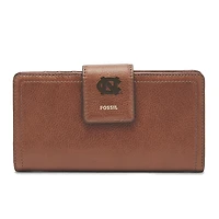 Women's Fossil Brown North Carolina Tar Heels Leather Logan RFID Tab Clutch