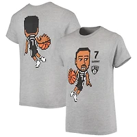 Youth Kevin Durant Heathered Gray Brooklyn Nets Pixel Player T-Shirt