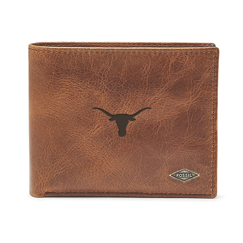 Men's Fossil Brown Texas Longhorns Ryan RFID Passcase