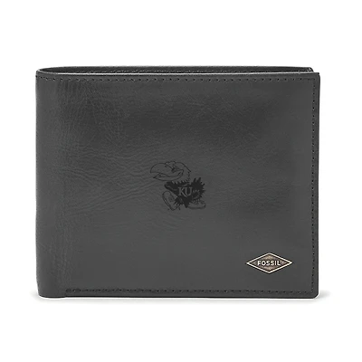 Men's Fossil Black Kansas Jayhawks Ryan RFID Passcase