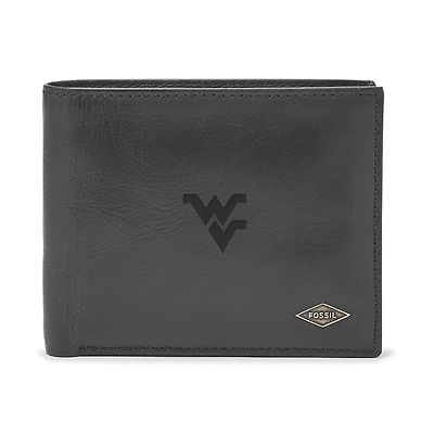 Men's Fossil Black West Virginia Mountaineers Ryan RFID Passcase
