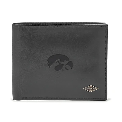 Men's Fossil Black Iowa Hawkeyes Ryan RFID Passcase