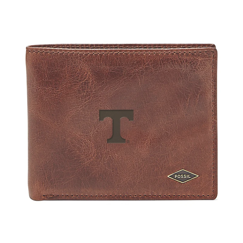 Men's Fossil Brown Tennessee Volunteers Ryan RFID Flip ID Bi-Fold Wallet