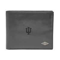 Men's Fossil Black Indiana Hoosiers Ryan RFID Flip ID Bi-Fold Wallet