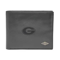Men's Fossil Black Georgia Bulldogs Ryan RFID Flip ID Bi-Fold Wallet