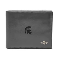 Men's Fossil Black Michigan State Spartans Ryan RFID Flip ID Bi-Fold Wallet